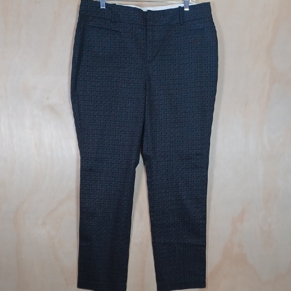 Calvin Klein Pants - Calvin Klein Black And White Diamond Pattern Slacks, High Rise Straight Leg